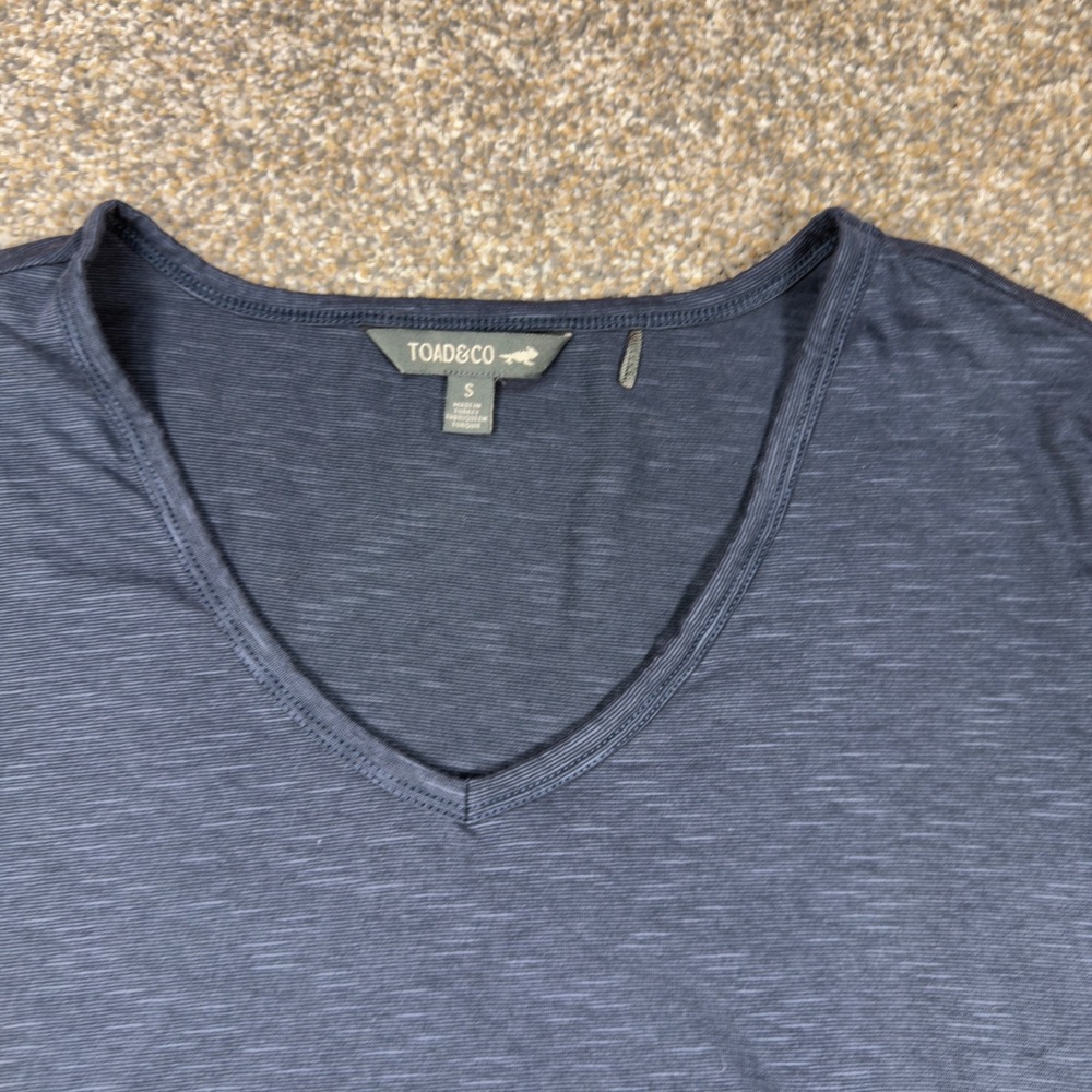 Toad&Co Womens Small V-Neck T-Shirt Bundle 3 Pack Gray Charcoal Navy Slub Knit - Picture 15 of 16